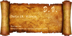 Detrik Vince névjegykártya