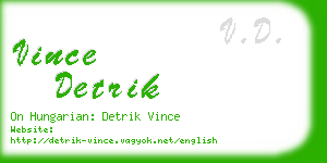 vince detrik business card